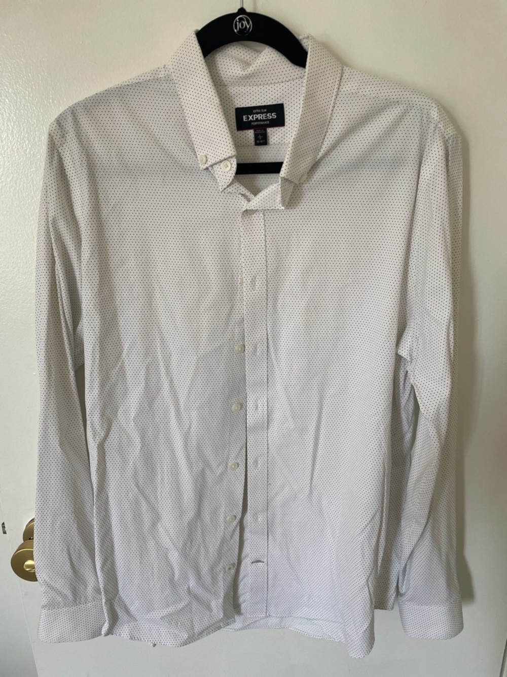 Express Men’s Polka-dot Micro-Pattern Button-Down Shirt